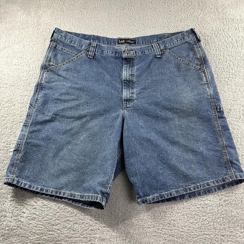 VINTAGE Y2K Lee Jorts Denim Shorts Men 46 Carpenter Baggy‎ Jean Light Wash Work